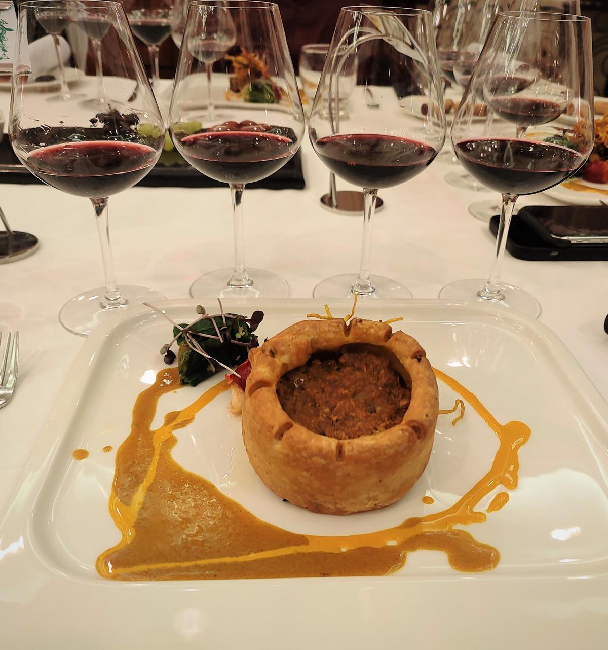 Grover Zampa Vineyard’s Signet collection paired with a Raw Jackfruit Wellington and coconut sauce