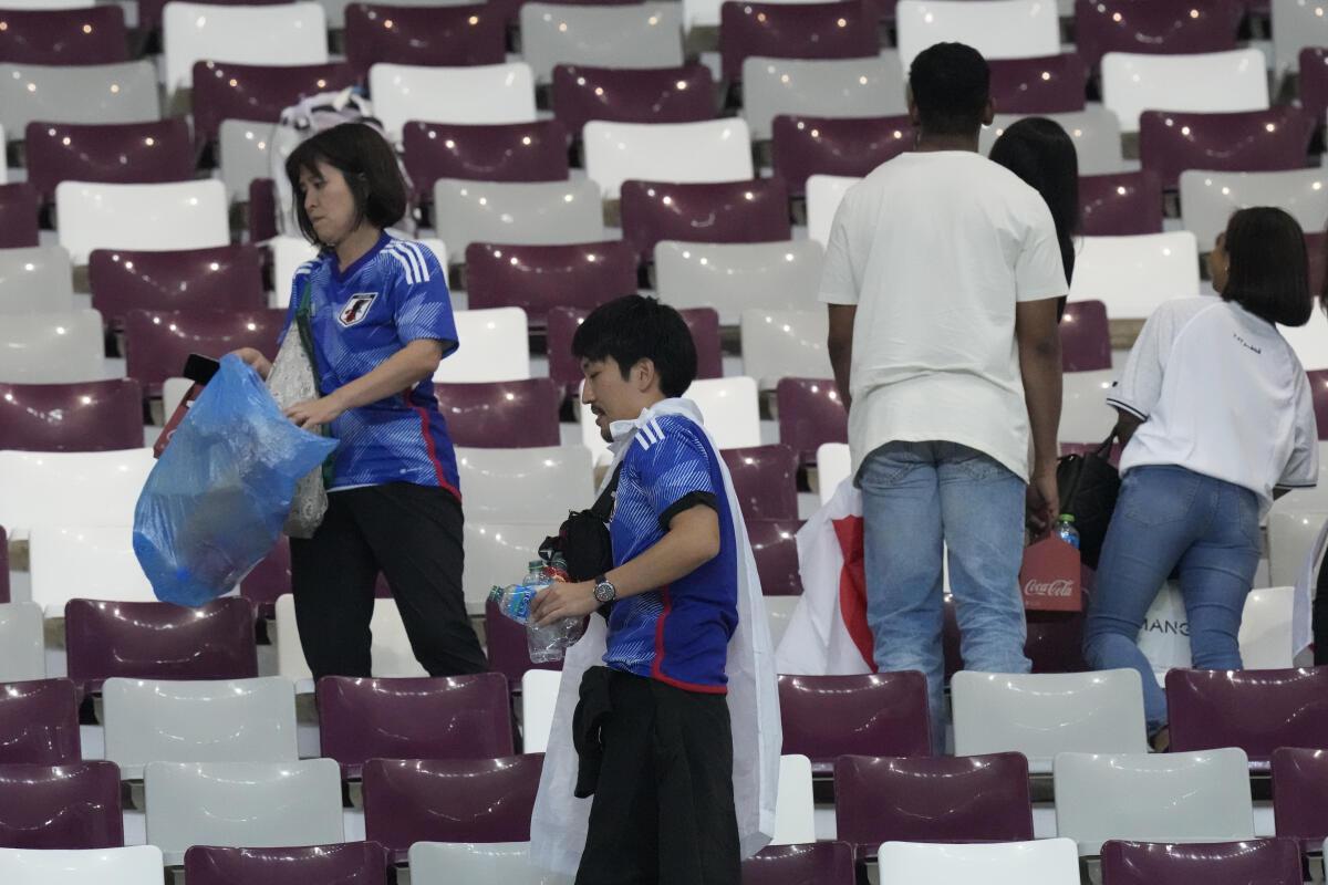 Watch | FIFA World Cup 2022 | Japan fans win hearts for cleaning up stadium litter