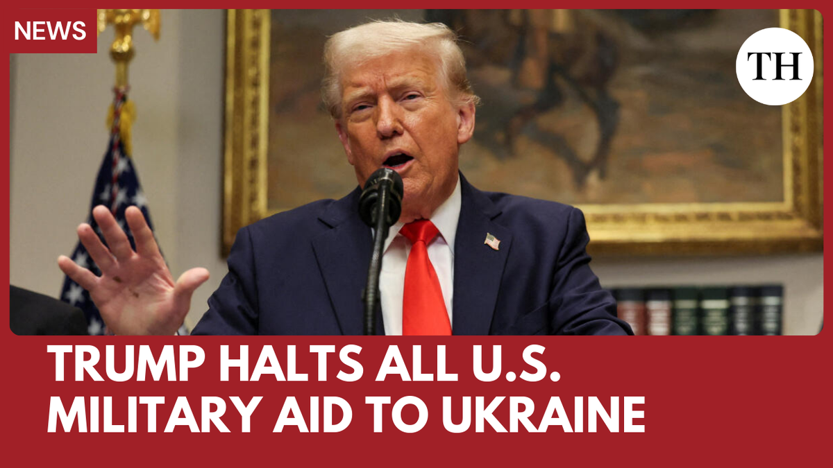 U.S. President Donald Trump halts all U.S. military aid to Ukraine